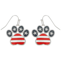 PATRIOTIC PAW DANGLE EARRINGS